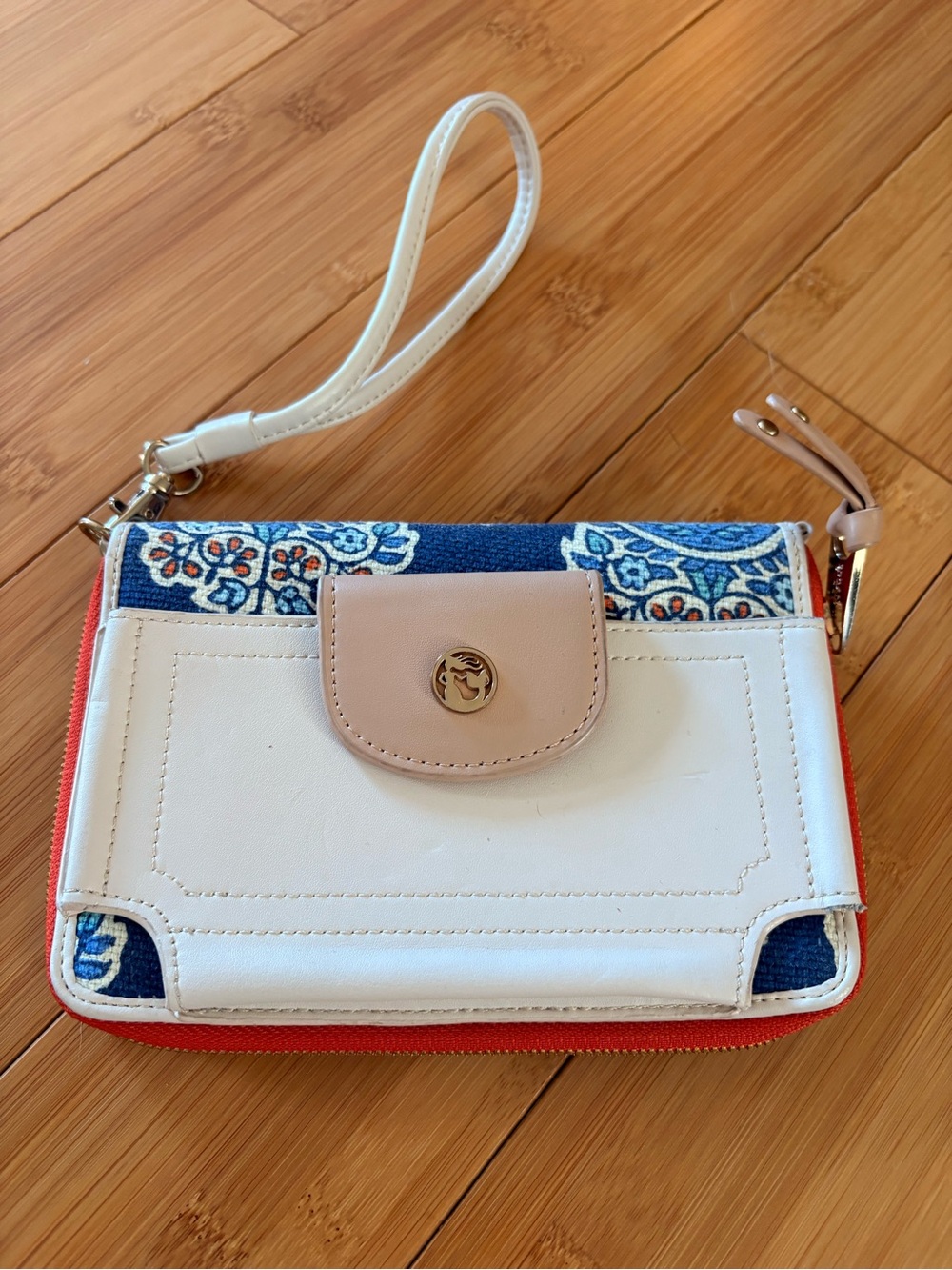Spartina 449 White, Blue & Blush Wristlet Wallet